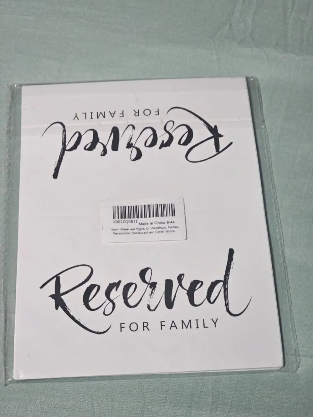 Wedding & Party Reserved Signs - 10 Pack, 4 x 6 Inches NWT